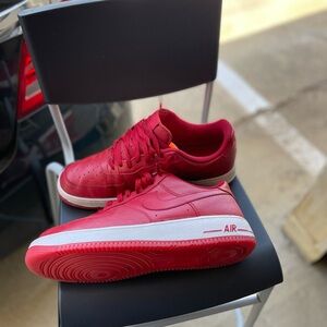 Nike Men's Air Force 1 one Red Sneakers